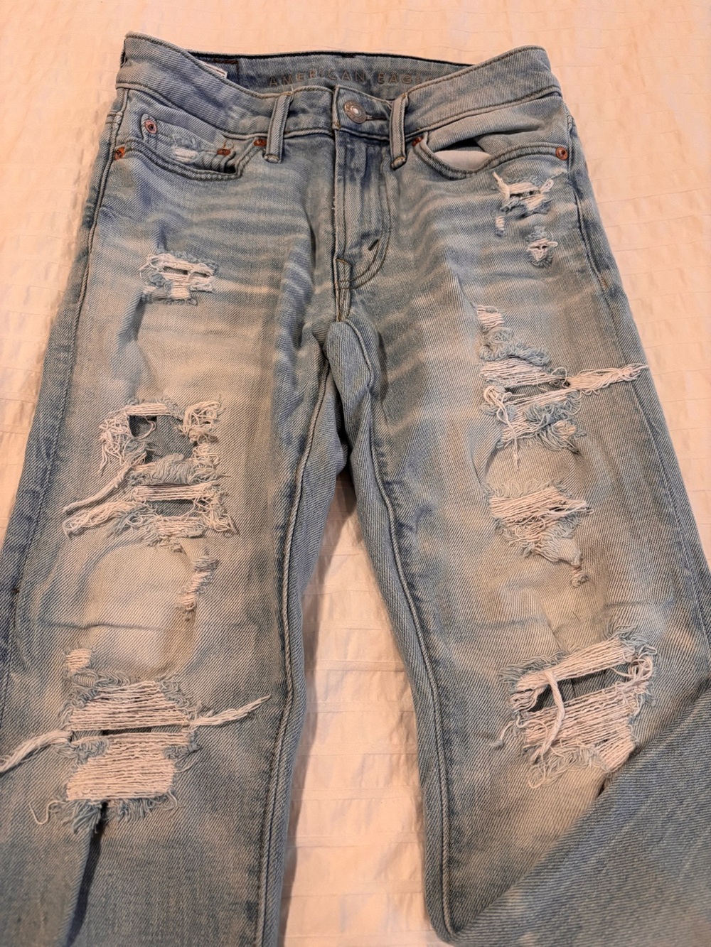 American Eagle Womens Air Flex+Temp Tech Straight Leg Jeans Blue Size 26x28